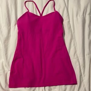 Lululemon power y tank bright magenta size 6